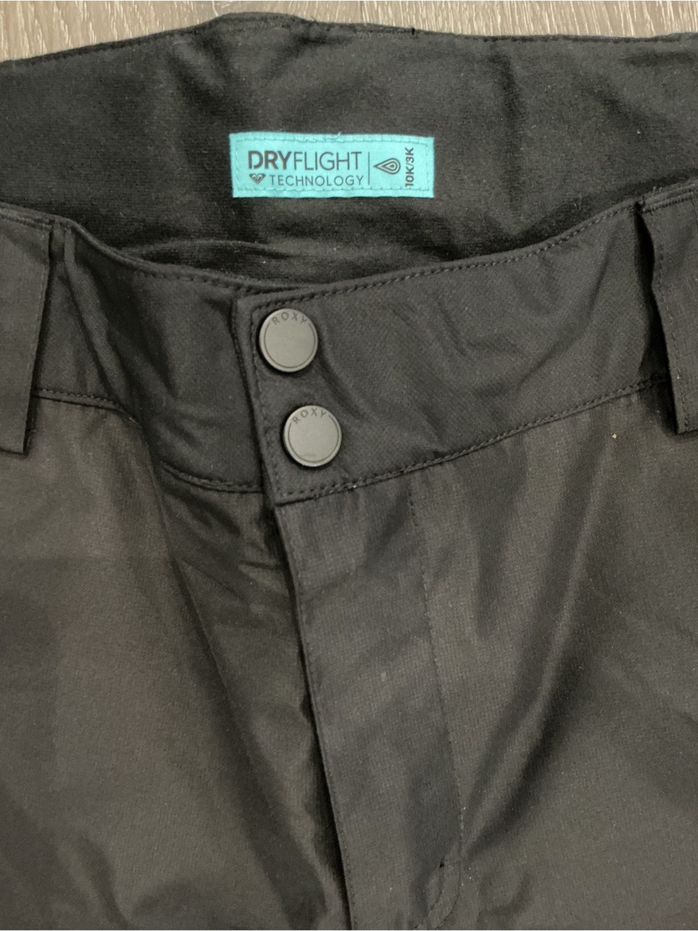 Roxy Black Boot Cut Flare Ski Pants with DryFlight 10k/3k, Size XS
